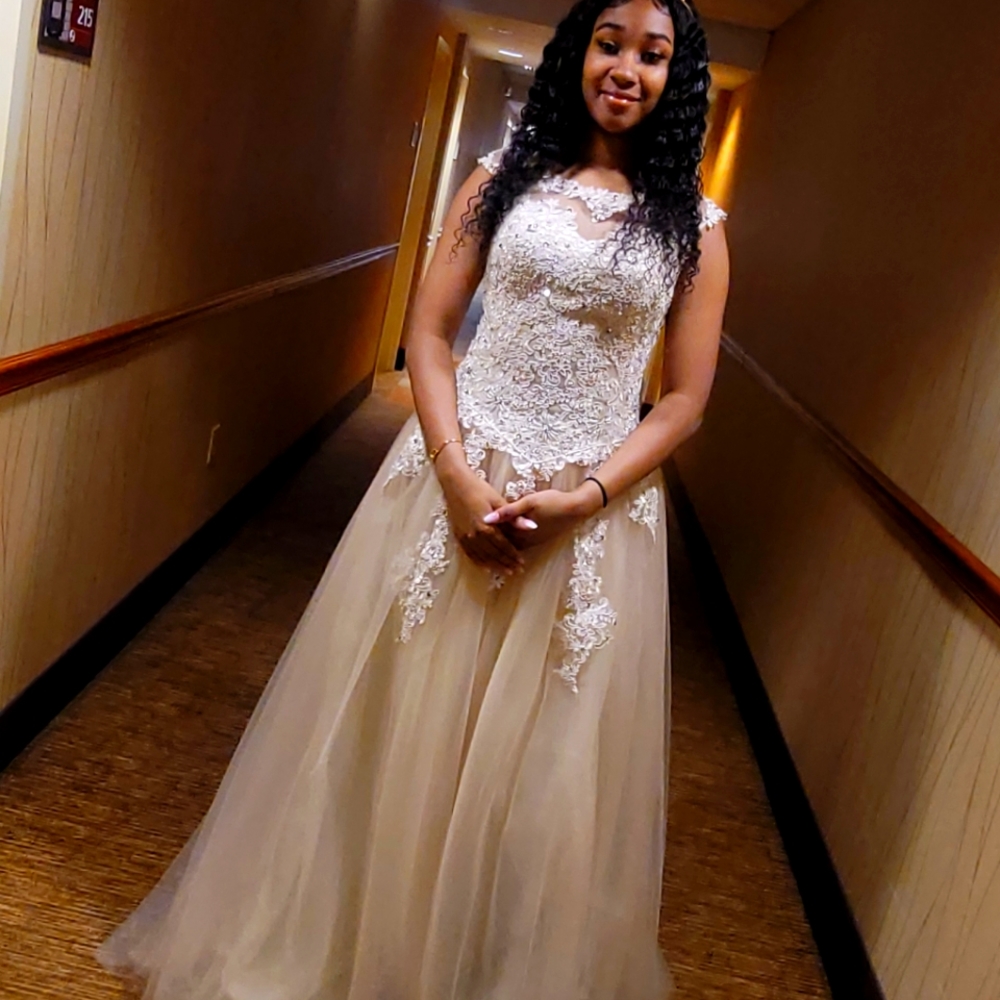 Champagne evening gown